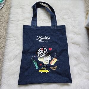 Kiehl's Denim Printed Tote Bag